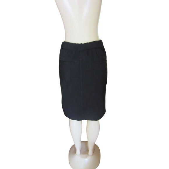 New w Tags, Italian Moda Tie Front Black Skirt W/Studs Sz M - Picture 2 of 5
